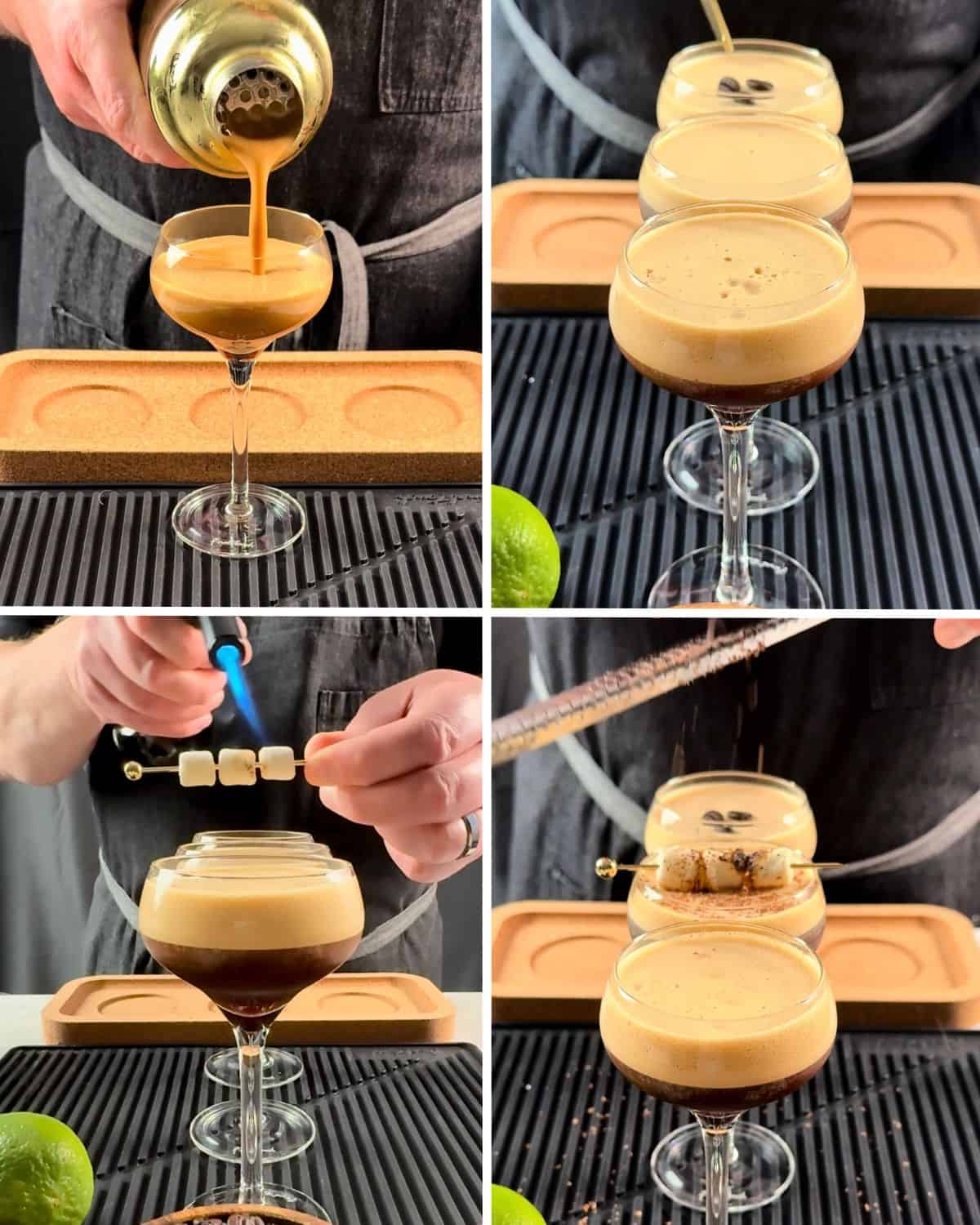 Add the espresso martini toppings to the classic and s'mores.