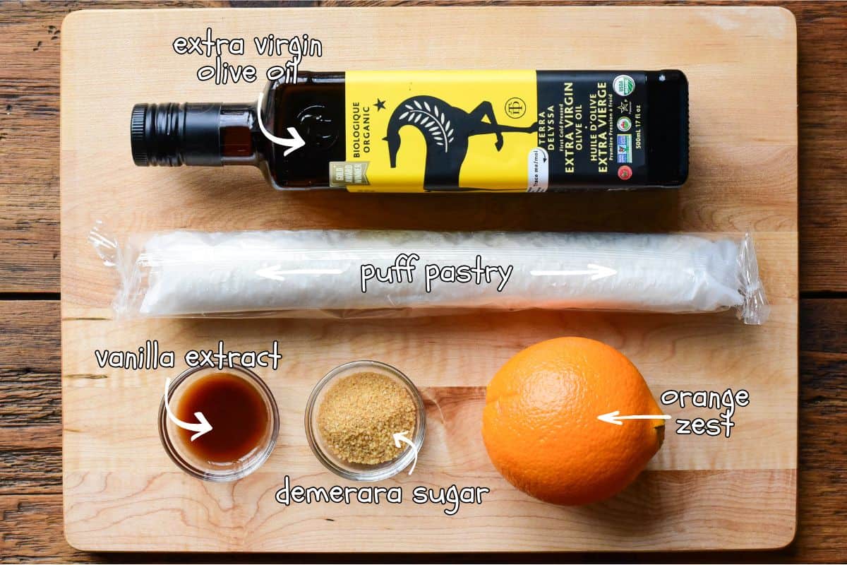 Ingredients for puff pastry stars.