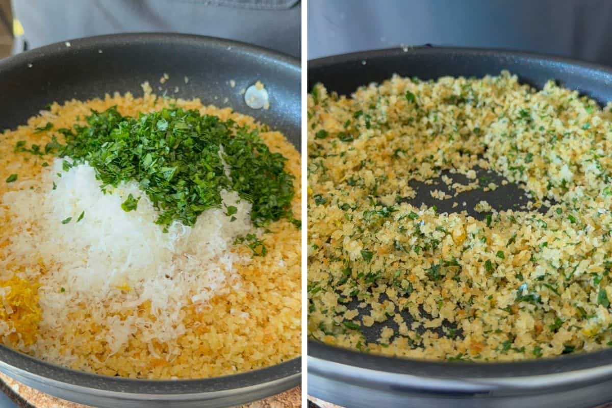 Mix the lemon pangrattato ingredients together.