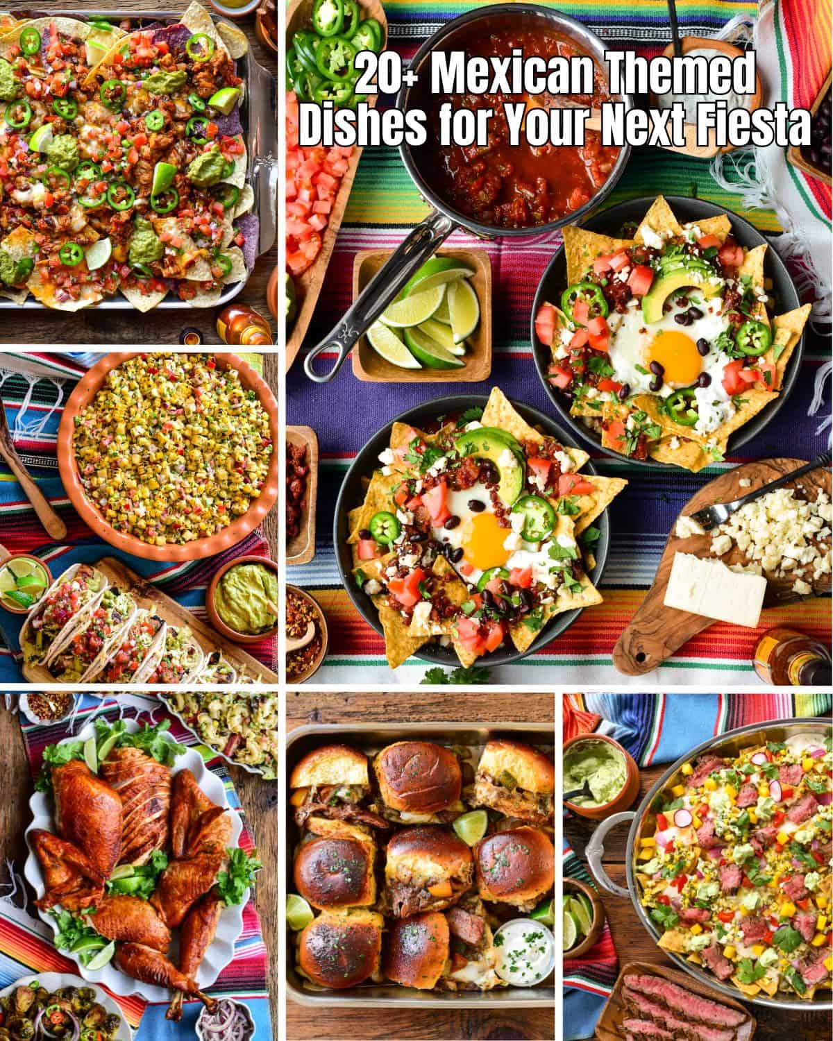 A selection of Mexican themed dishes.