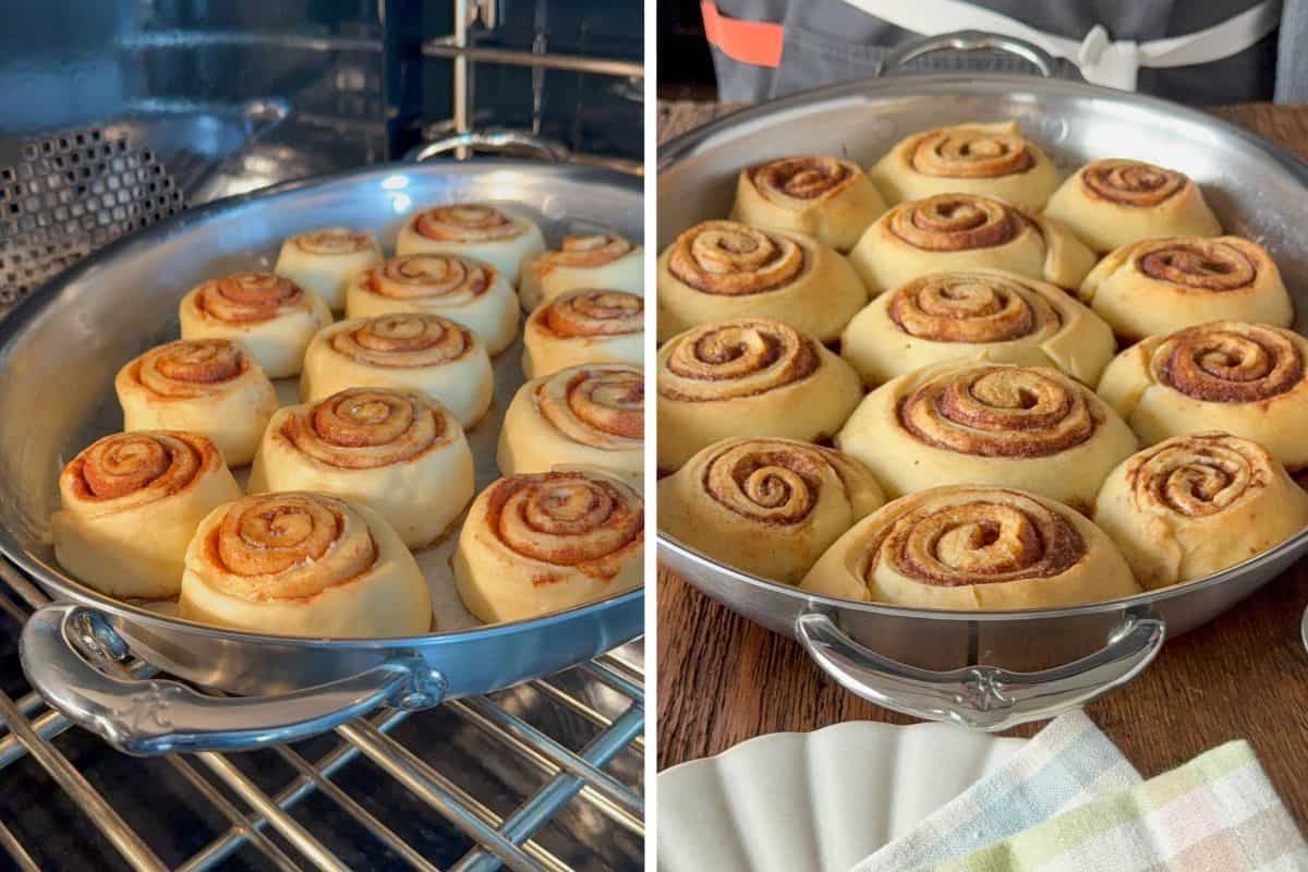 Bake the rolls until cooked through and lightly browned.