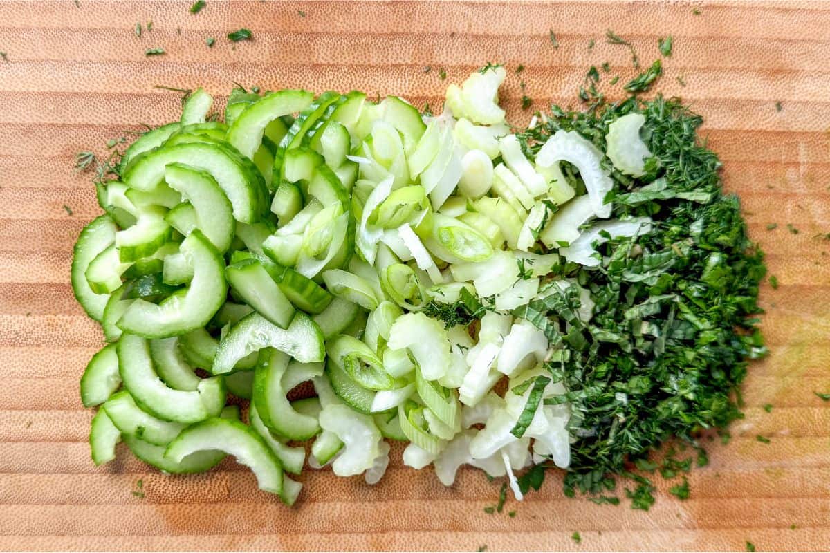 Prepped ingredients.