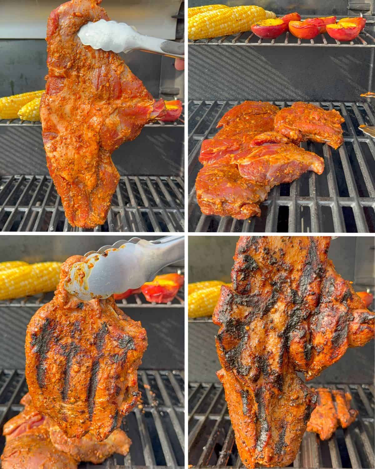 Grill the boneless leg of lamb.