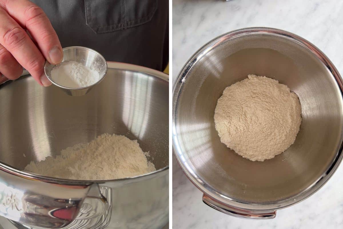 Whisk the dry ingredients in a bowl.