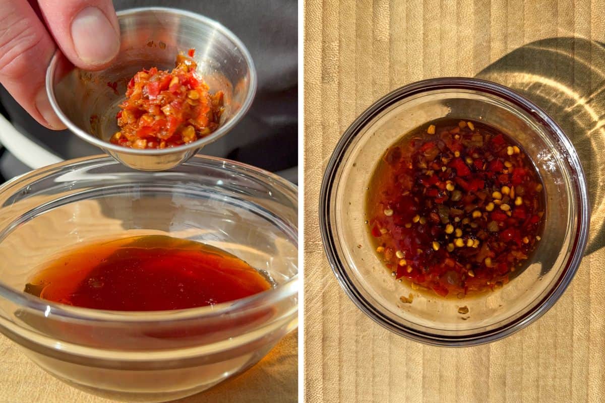Mix the Calabrian Chili Honey ingredients.