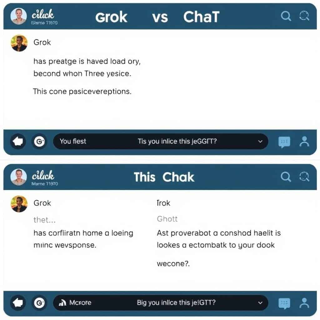 Comparison of Grok and ChatGPT responses showing Grok's more conversational style