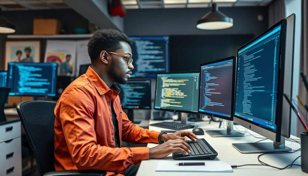 Nigerian tech entrepreneur working on AI startup MVP development