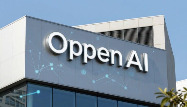 What Is OpenAI? Exploring the Company That Created ChatGPT OpenAI headquarters with the company logo and a visualization of neural networks representing what is OpenAI's core technology