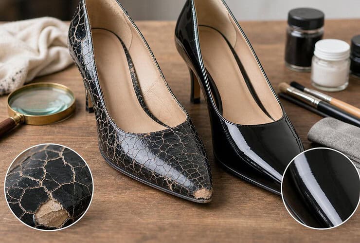 réparer chaussures vernies craquelées