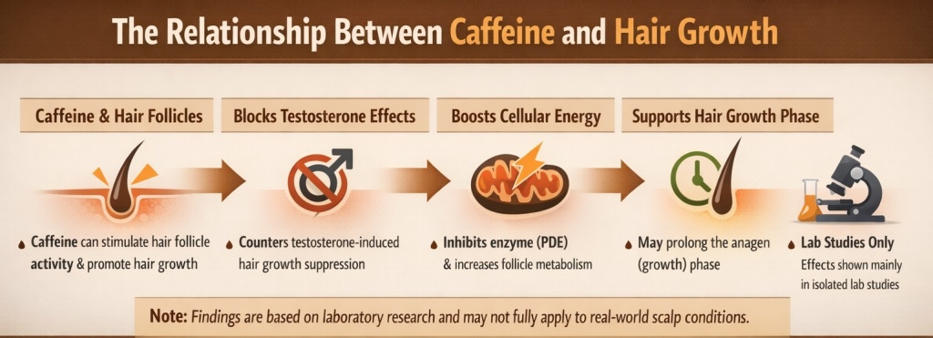 The relationship between caffeine and hair growth infographic