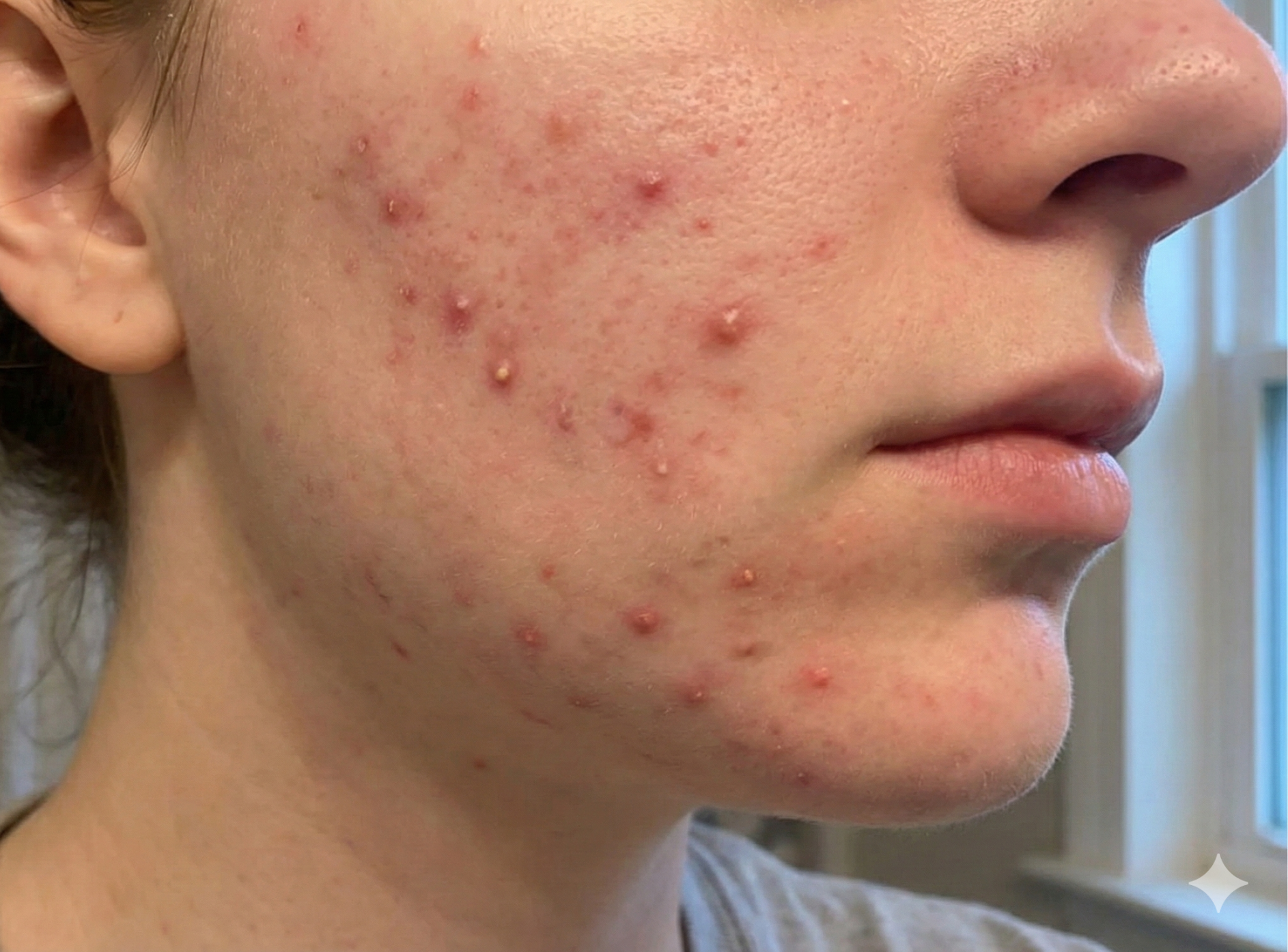 acne on the face