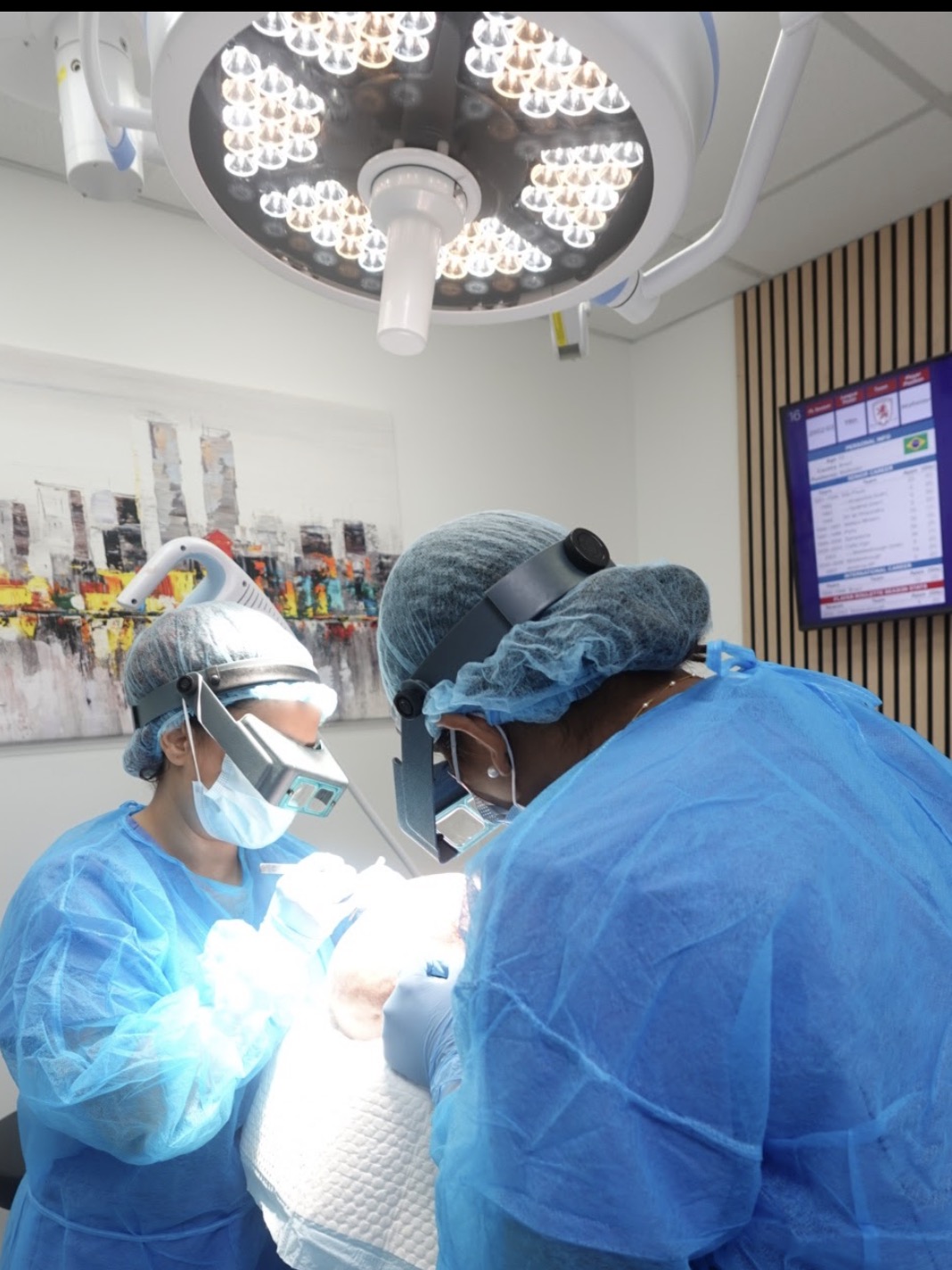A doctor performing surgery