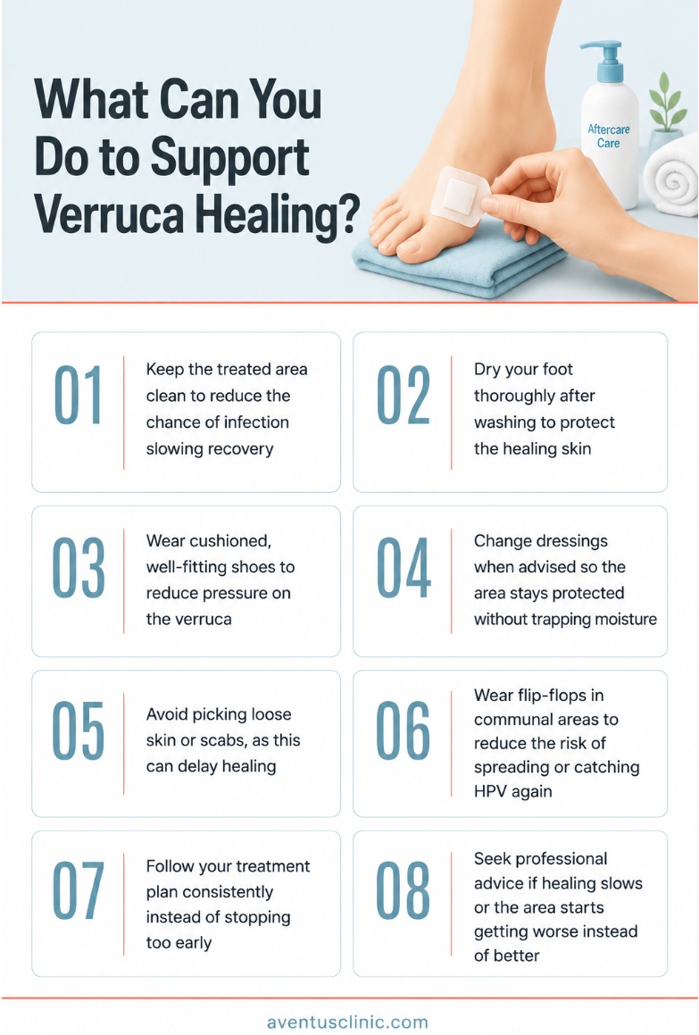 What can you do to support verucca healing