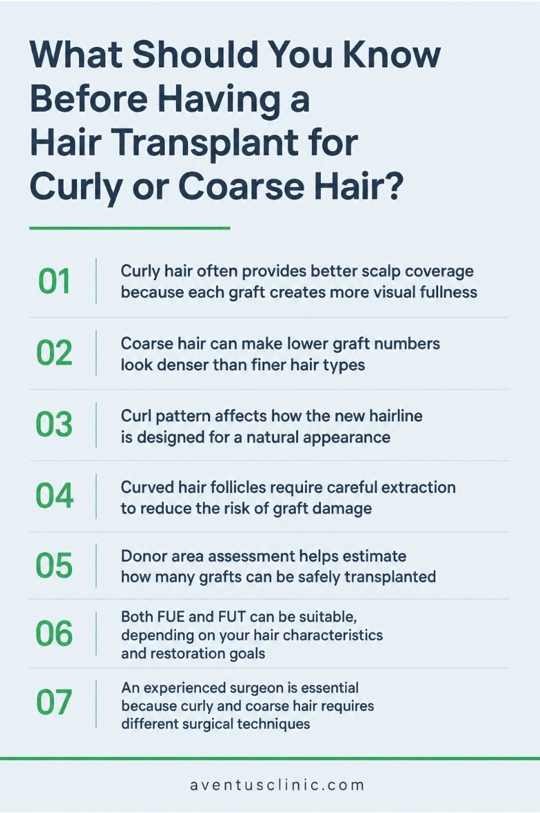 What should you know before having a hair transplant for curly or coarse hair