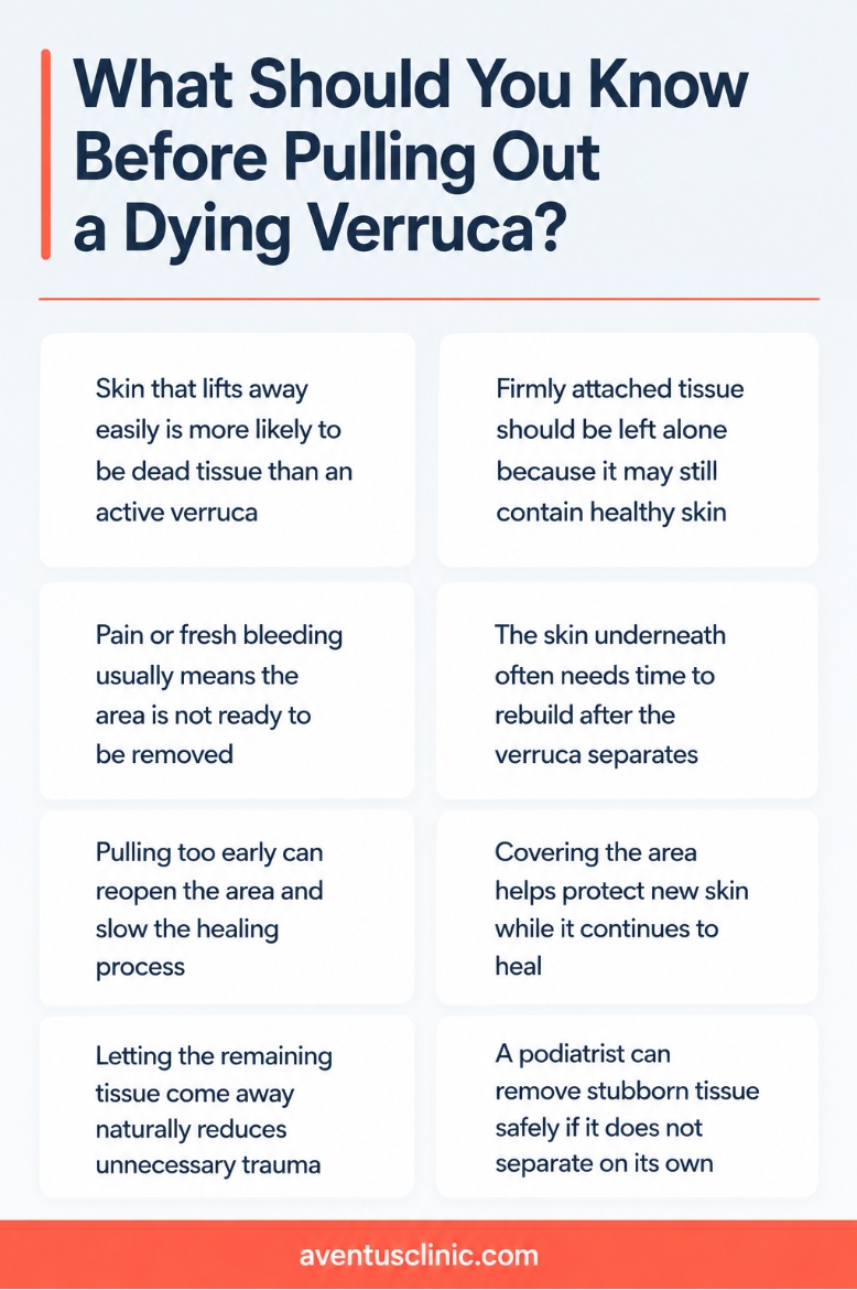 What should you know before pulling out a dying verruca