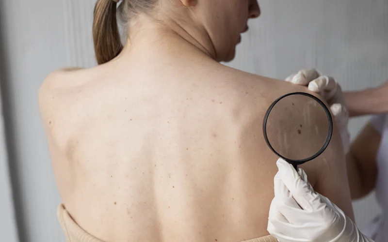 Moles on a womans back