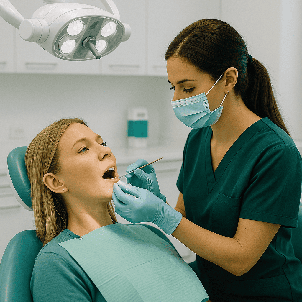 Dentista in Turchia esegue visita di controllo per valutazione personalizzata e preventivo gratuito