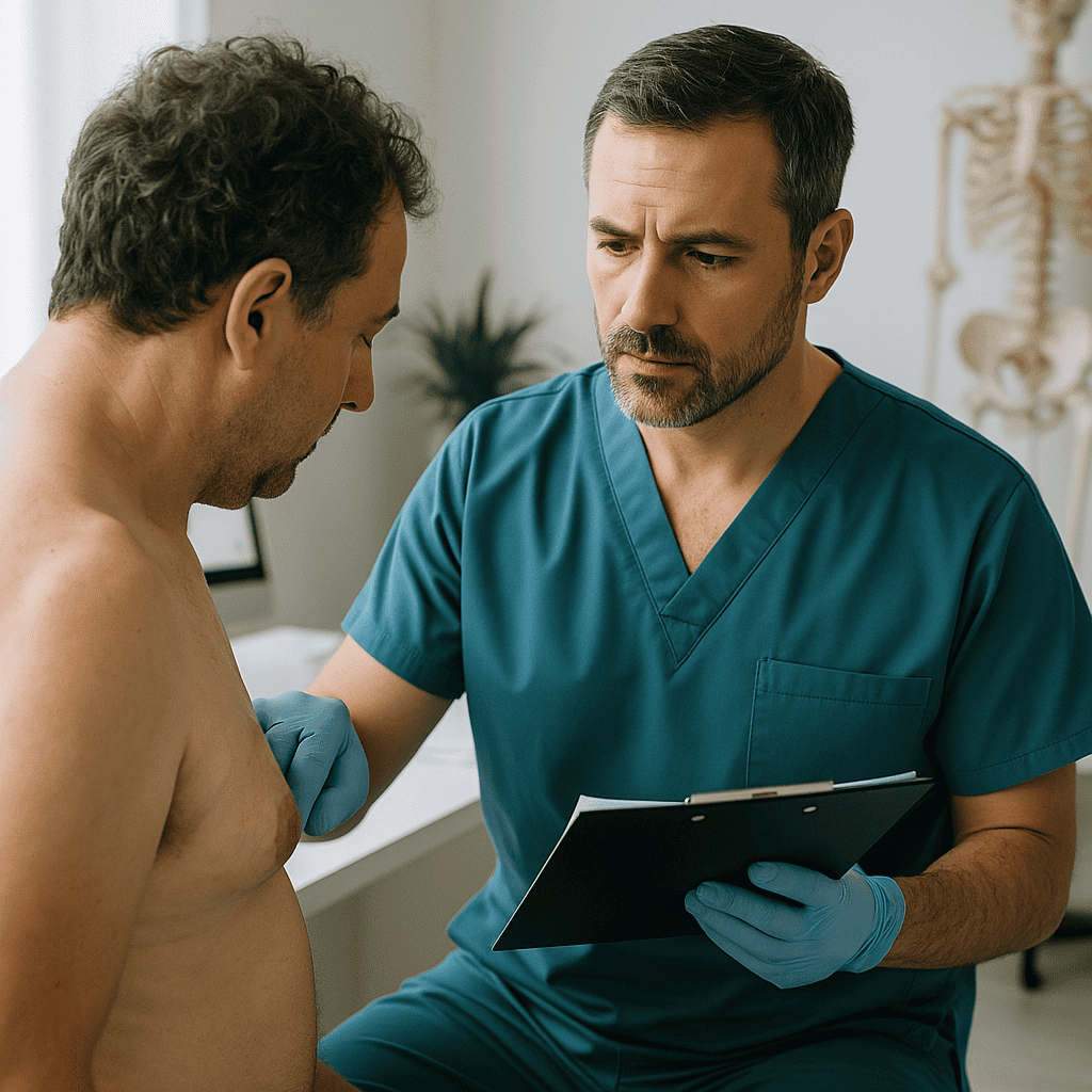 consultation médicale avant chirurgie de la gynécomastie en Turquie
