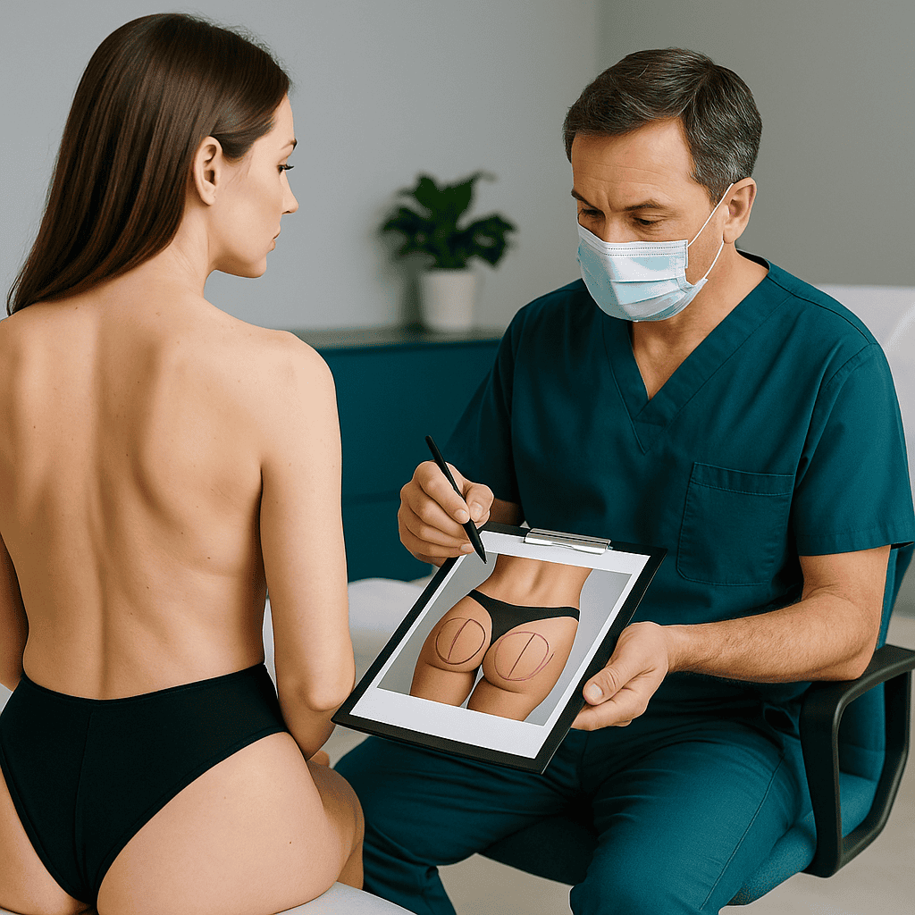 consultation préopératoire pour un lifting des fesses dans une clinique en Turquie