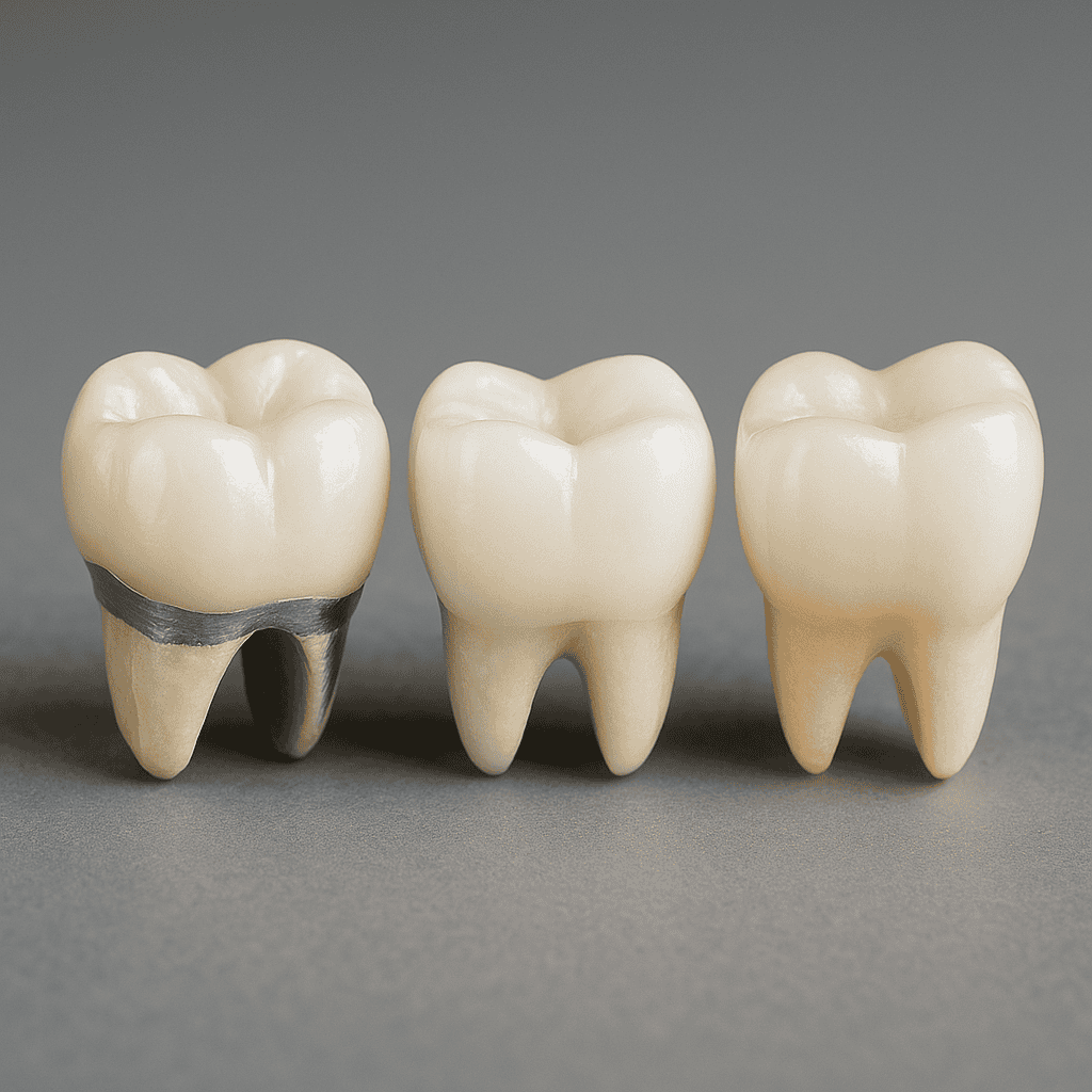 Confronto tra tipologie di corone dentali: metallo-ceramica, zirconio e E-max