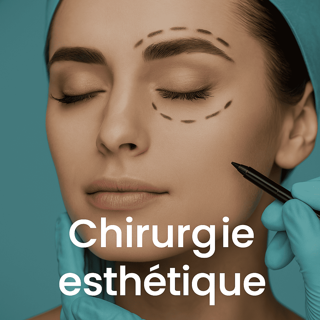 Femme préparée pour une chirurgie esthétique du visage en Turquie