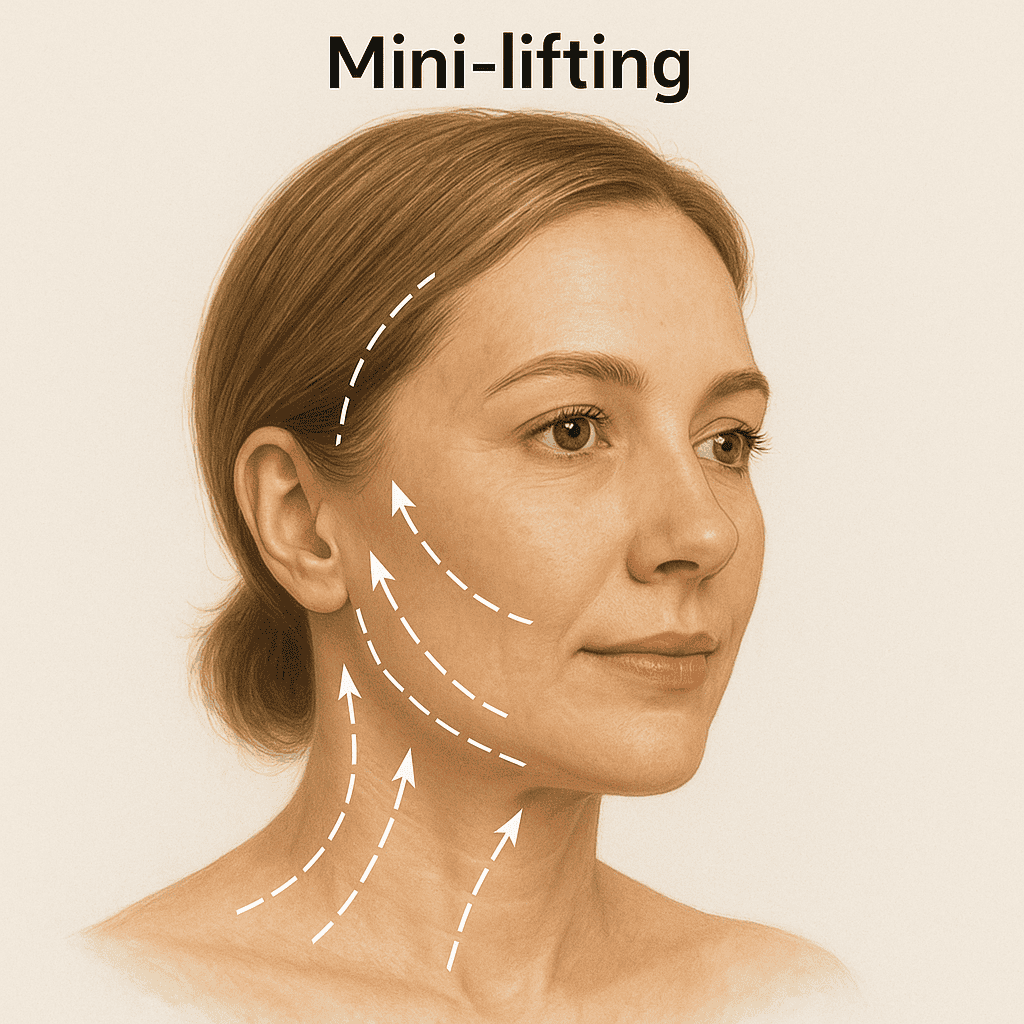 Mini-lifting du visage avec zones corrigées
