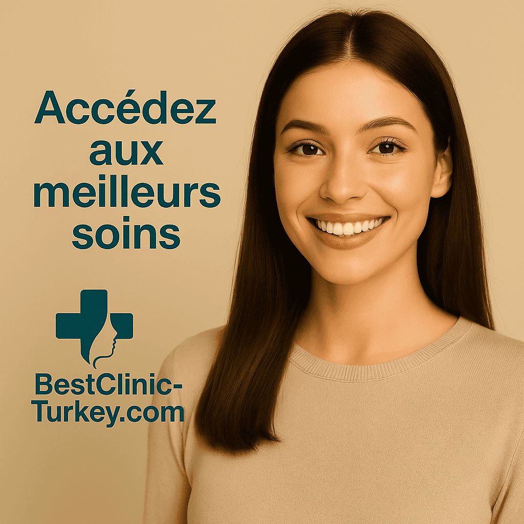 Femme souriante présentant l’accès aux meilleurs interventions esthétiques en Turquie.