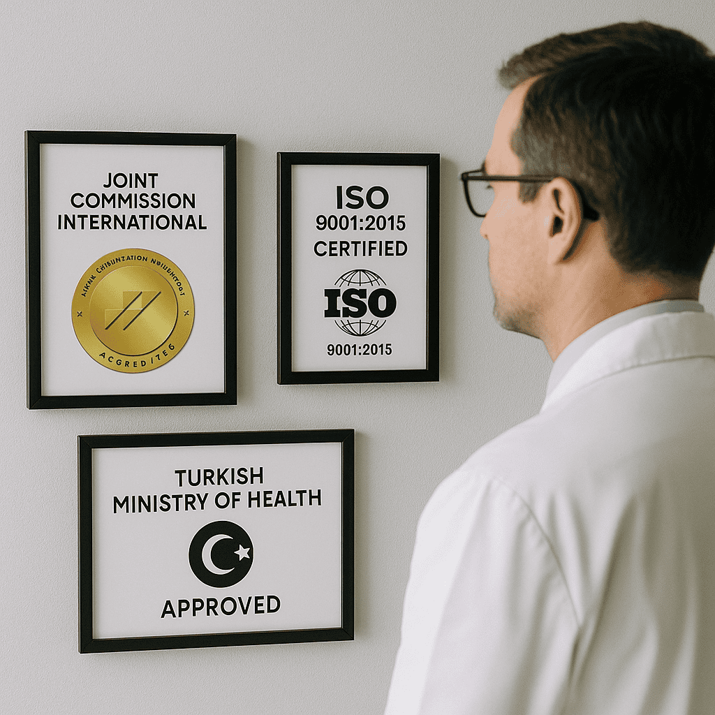 Certifié ISO et accrédité par le ministère turc de la santé pour des soins de qualité.