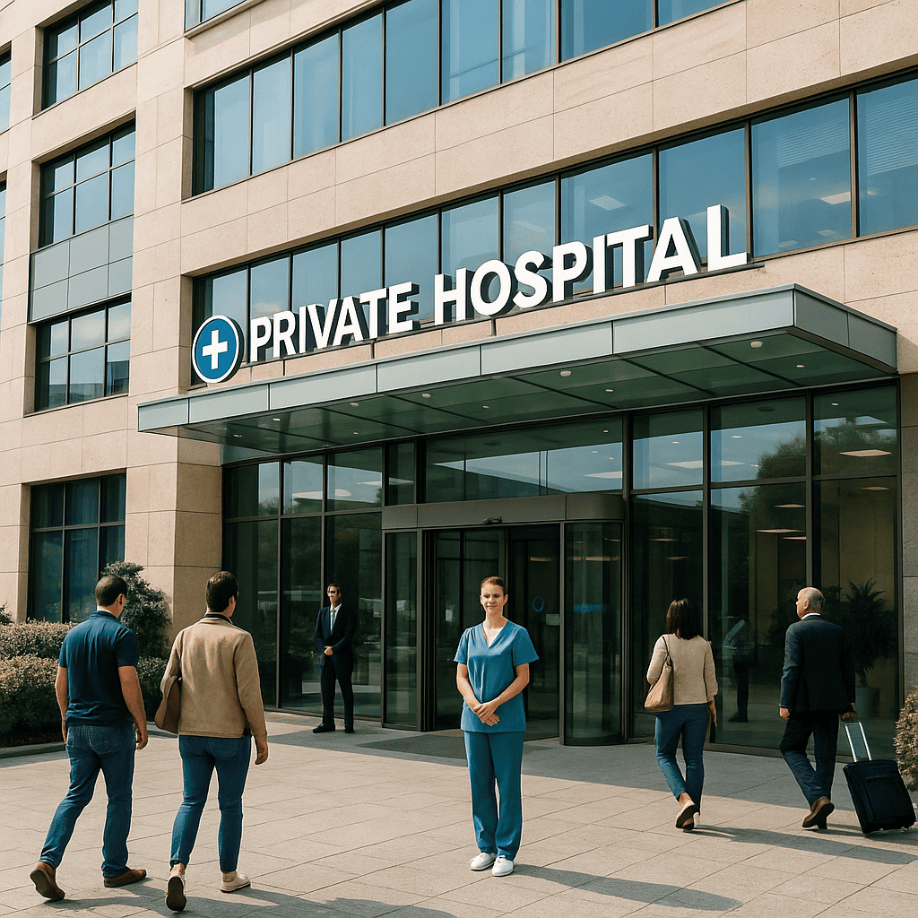 Entrée d’un hôpital privé en Turquie accueillant des patients pour ballon gastrique sans chirurgie