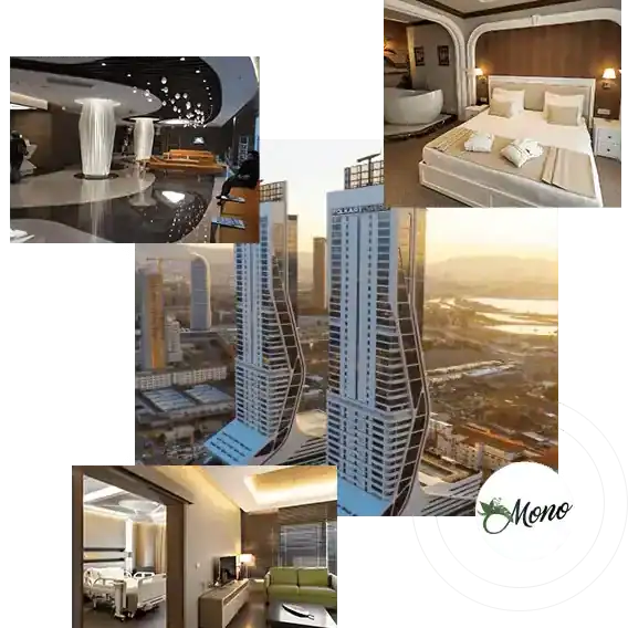 Luxueux hôtel à Istanbul avec chambres modernes et vue panoramique sur la ville.