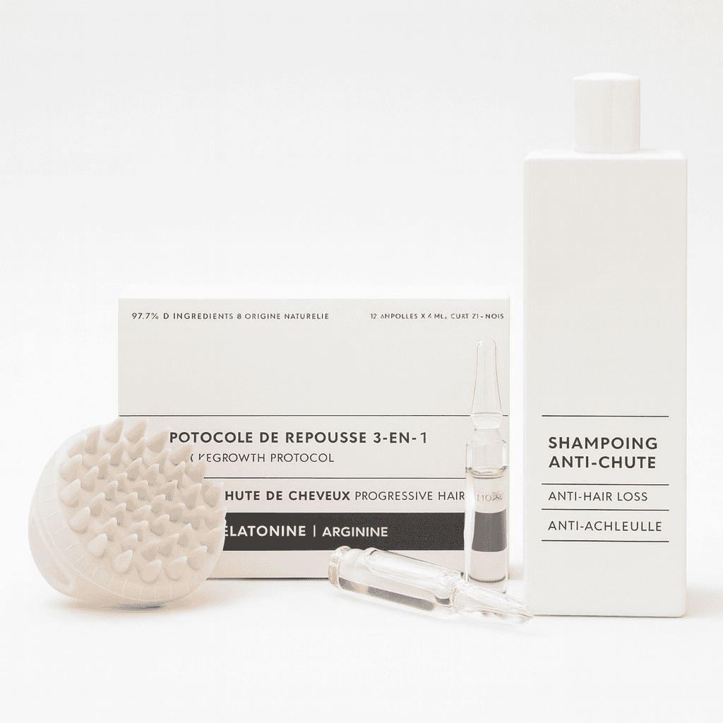 Kit prodotti per cure post trapianto capelli: shampoo anti-caduta e lozione stimolante