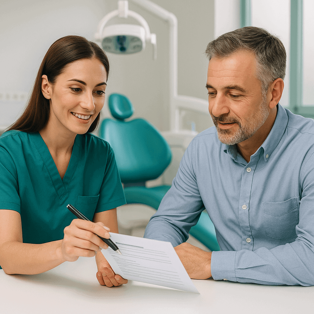 Médecin donnant les conseil post opératoire au patient