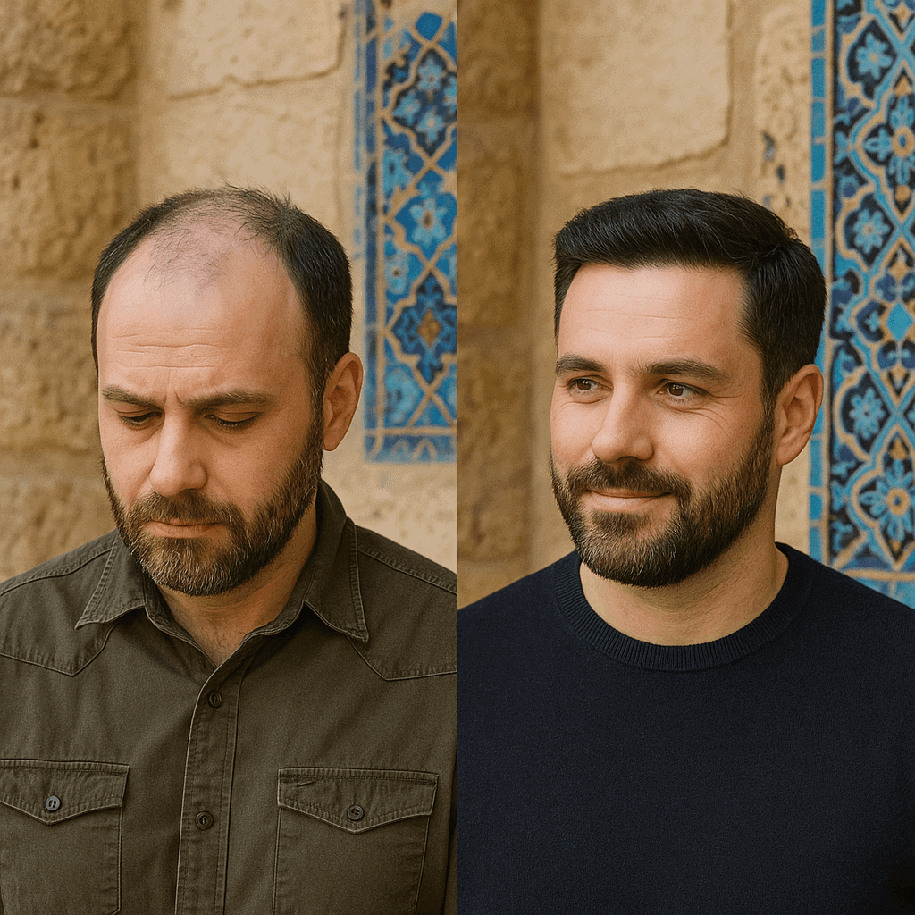 Avant et après greffe de cheveux en Turquie 