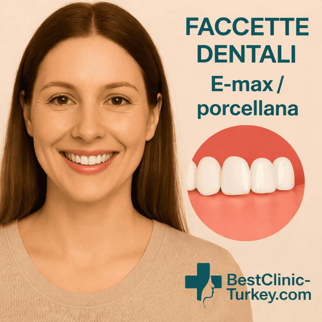Faccette dentali E-max e porcellana in Turchia per estetica del sorriso BestClinic-Turkey