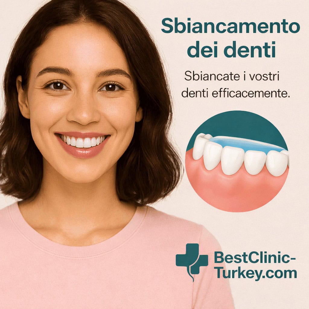 Ritratto di una donna con denti bianchi e sani dopo un trattamento di estetica dentale efficace