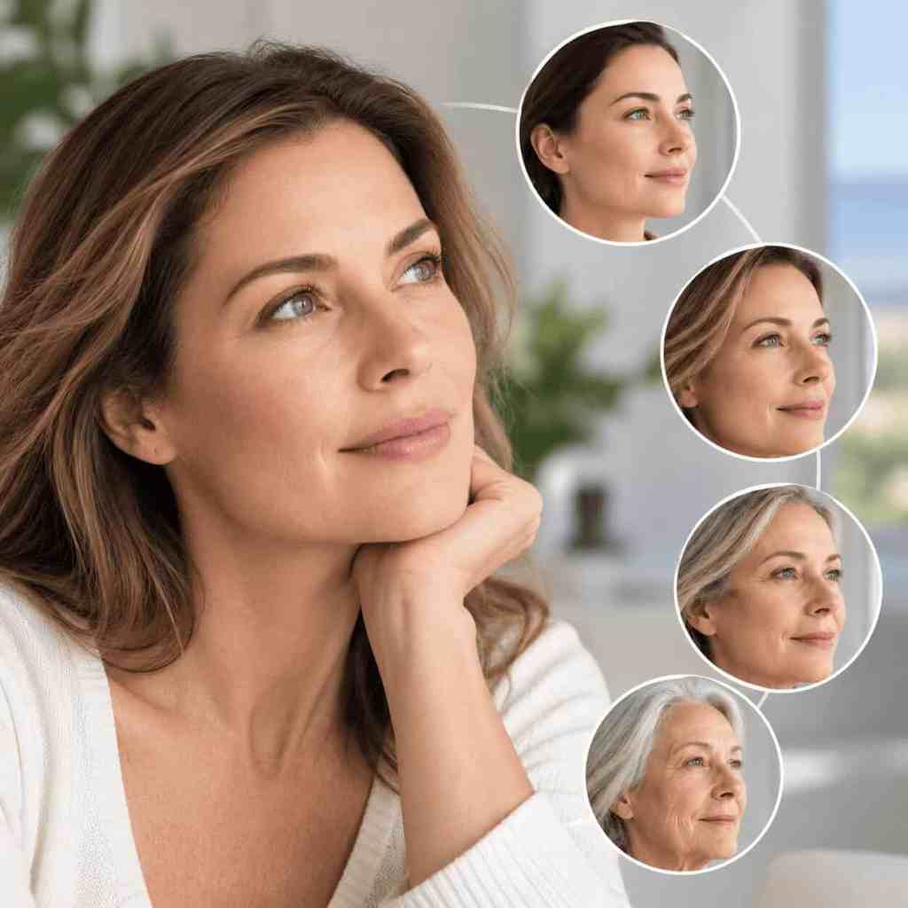 Donna che illustra le diverse età in cui considerare un lifting del viso