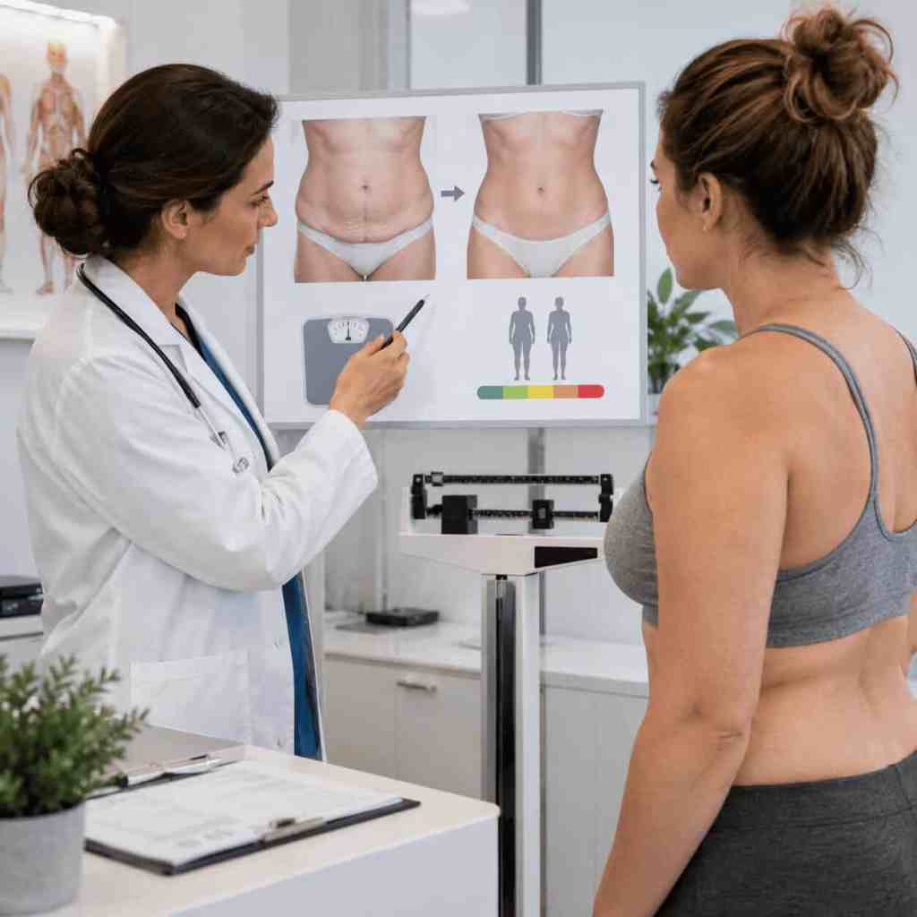 Évaluation du poids et de l’IMC avant une abdominoplastie