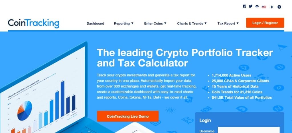 CoinTracking Cryptocurrency Charts Providers 