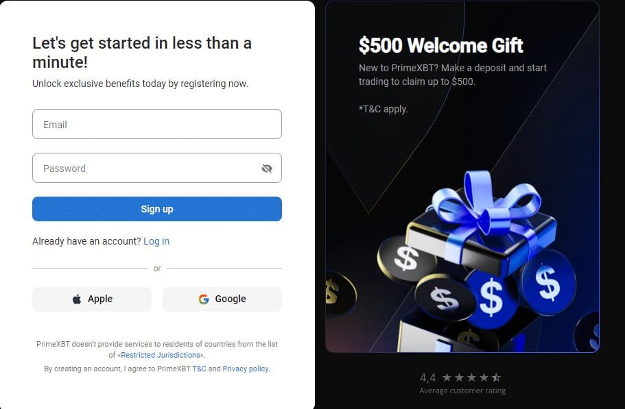 How to Sign Up on PrimeXBT Exchange?