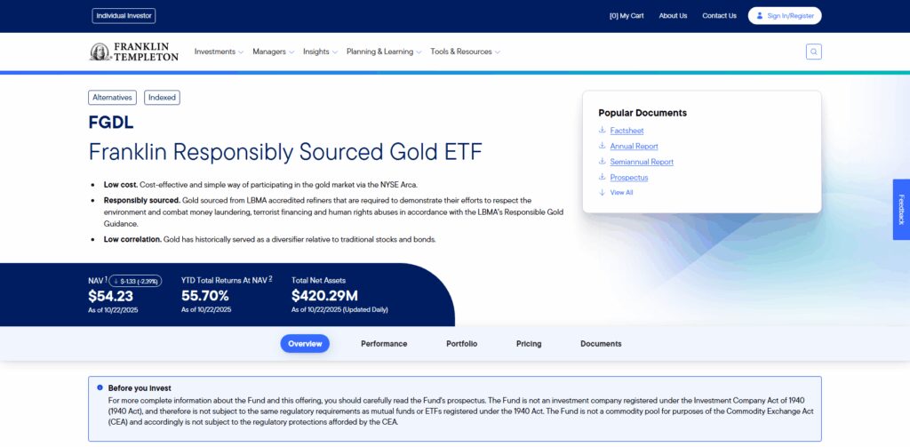 Franklin Responsibly Sourced Gold ETF (FGDL)
