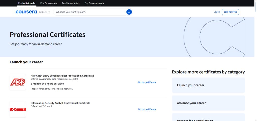 Professional Certificate in AI