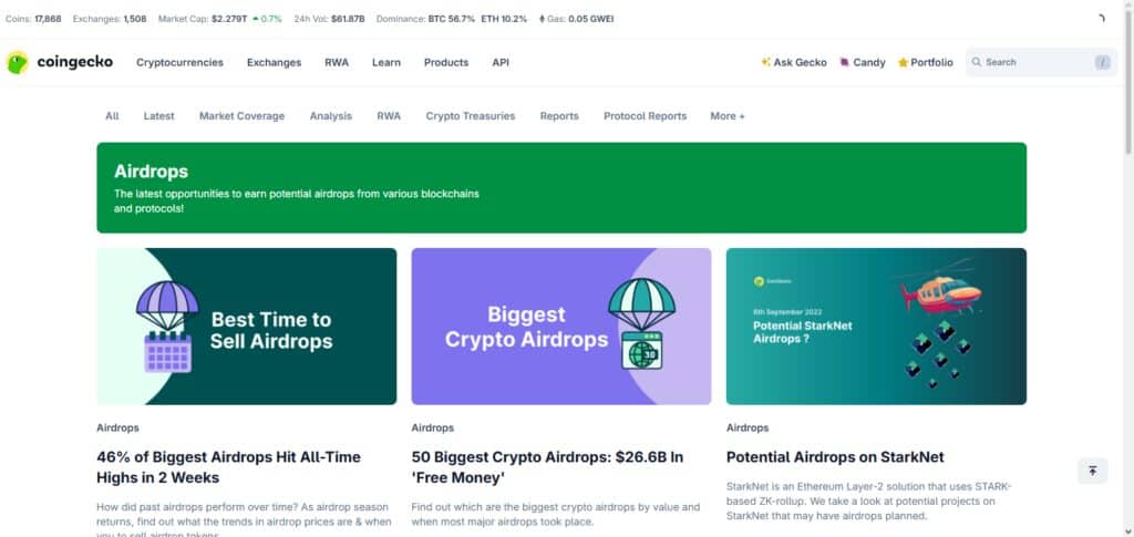  CoinGecko Airdrops