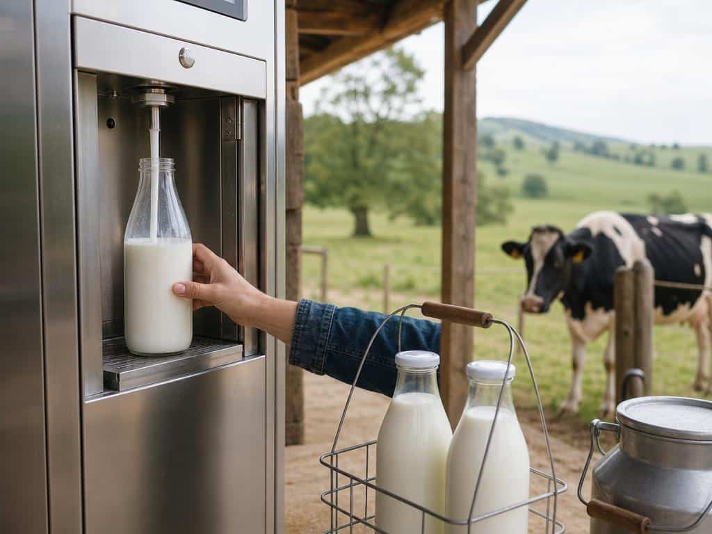 distributeur de lait cru