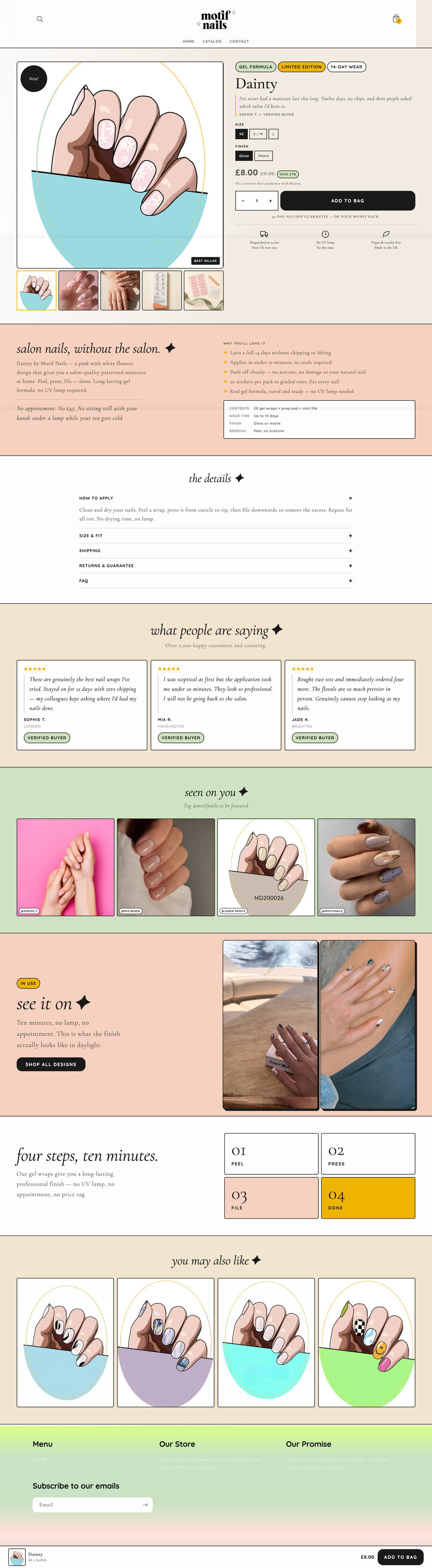 product page, designed by Claude in Shopify