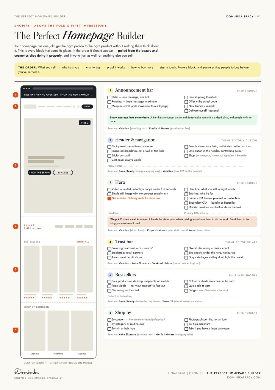 The Perfect Homepage Builder template by Dominika Tracy