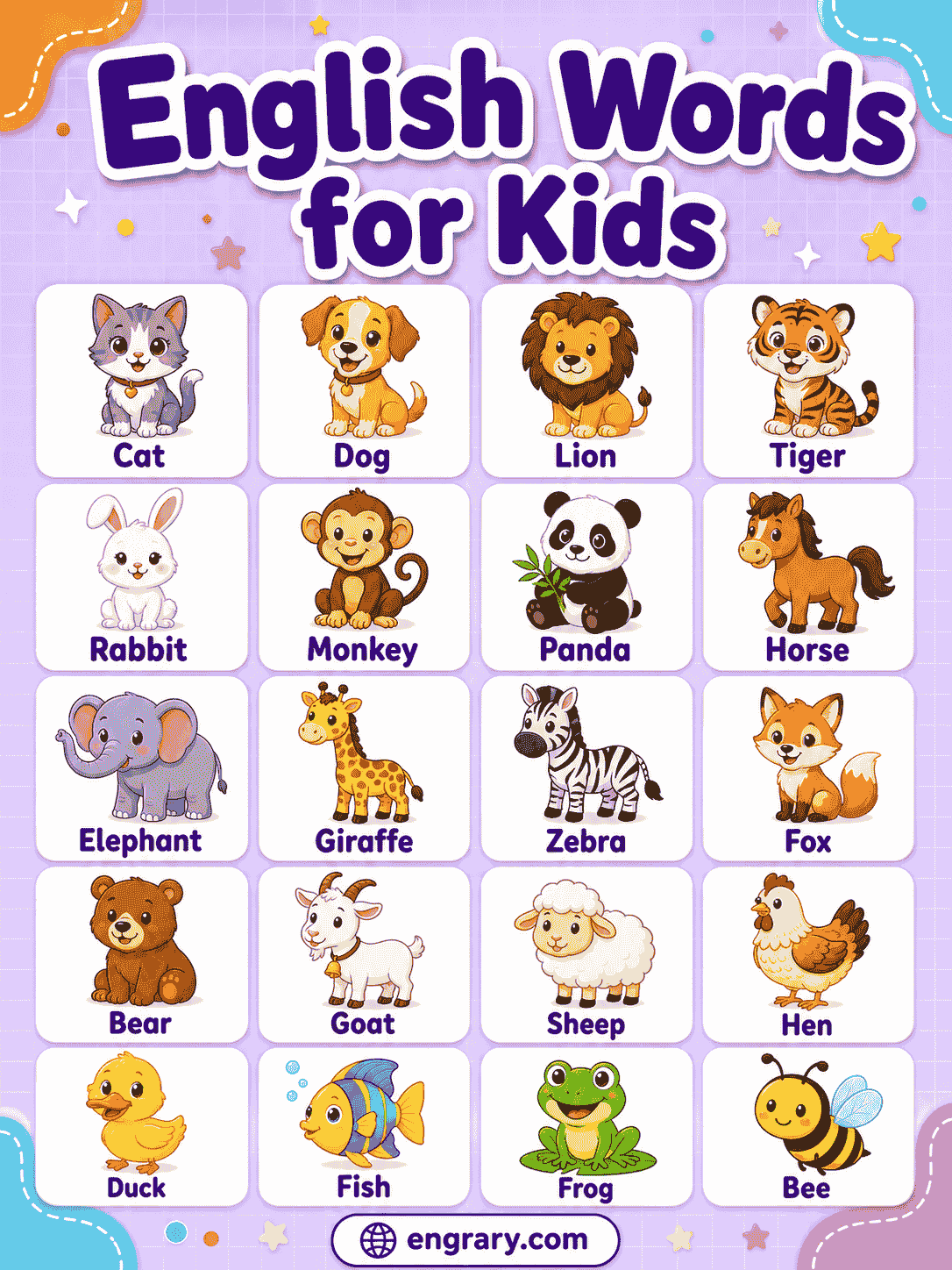 English Vocabulary Words for Kids by Category