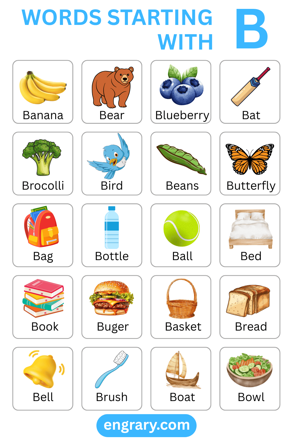 Words Starting with B in English List