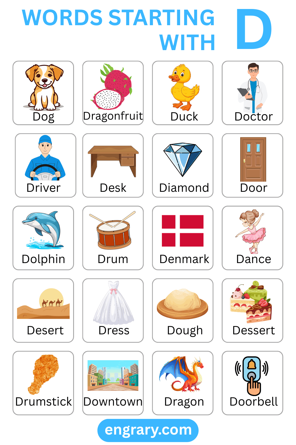 English Words Starting with D