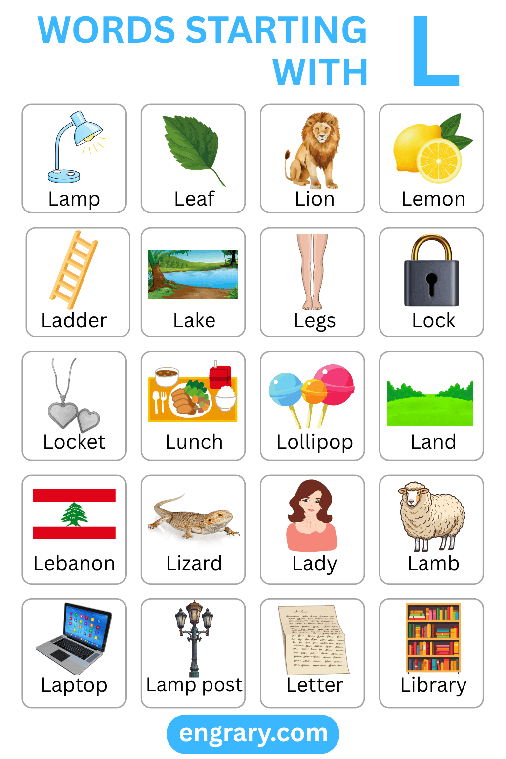 English words beginning with L