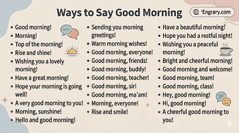 50 plus best ways to say good morning in English for formal casual friendly and professional situations